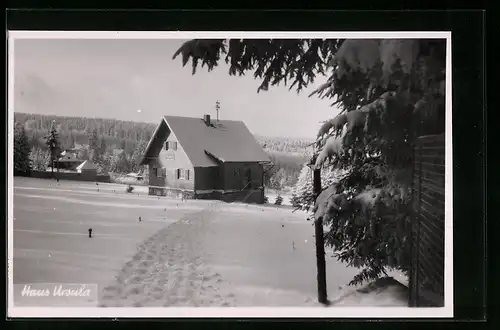 AK Sandplacken, Gasthaus Haus Ursula mit Schnee bedeckt