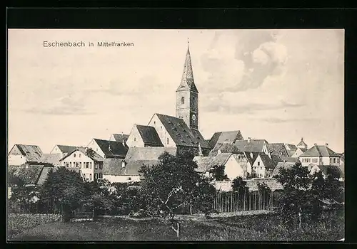 AK Eschenbach in Mittelfranken, Ortspartie mit Kirche