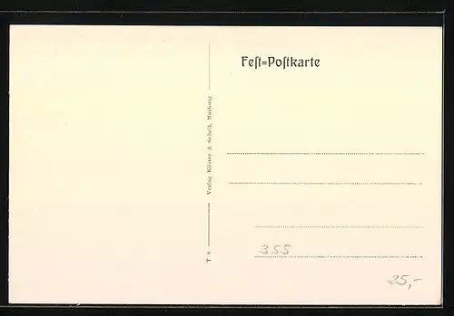 AK Bachfeld zu Marburg, Gasthaus 1937, Ehrenpräsident und Präsident, flagge