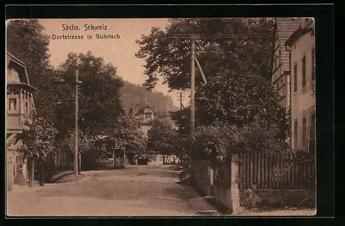 AK Gohrisch /Sächs. Schweiz, Blick auf die Dorfstrasse