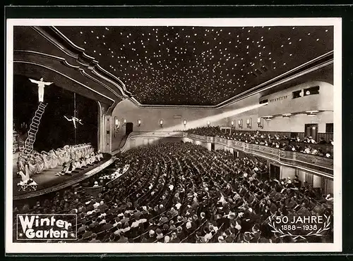 AK Berlin, Wintergarten mit Besuchern, 50 Jahre 1888-1938