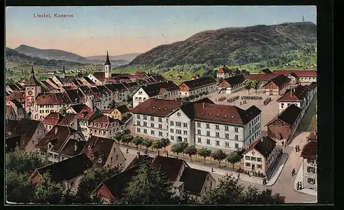 AK Liestal, Kaserne mit Strassenpartie