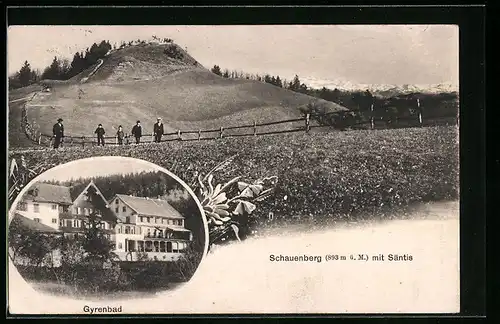 AK Turbenthal, Gasthof Gyrenbad, Schauenberg mit Säntis