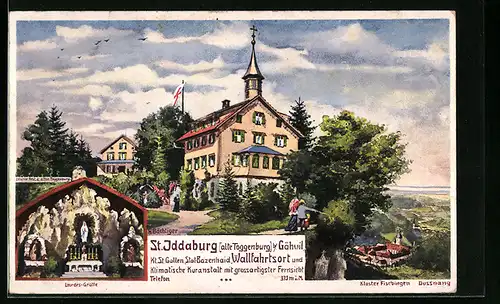 AK Gähwil, Gasthaus St. Iddaburg, Lourdes-Grotte