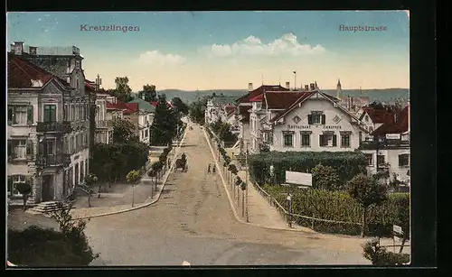 AK Kreuzlingen, Hauptstrasse mit Hotel Rebstock