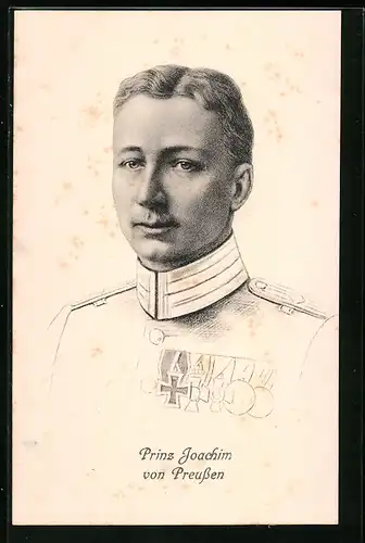 AK Portrait von Prinz Joachim von Preussen
