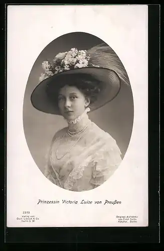 AK Prinzessin Victoria Luise von Preussen mit Hut