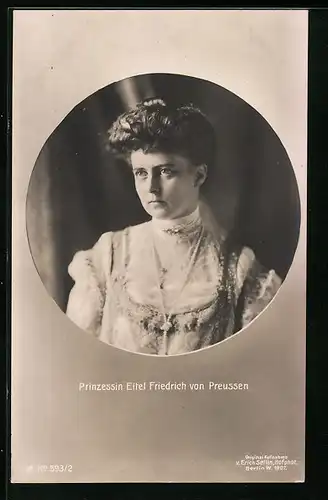 AK Portrait Prinzessin Eitel Friedrich von Preussen als junge Frau