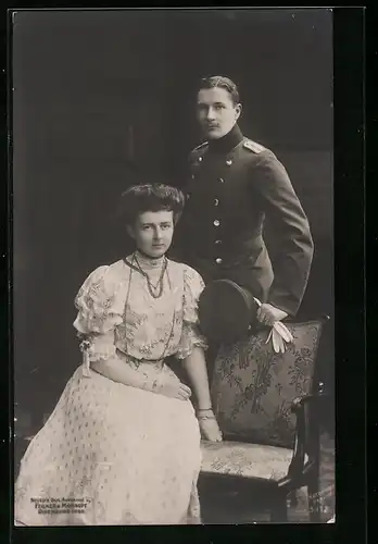 Künstler-AK Prinz Eitel Friedrich von Preussen mit der Gemahlin