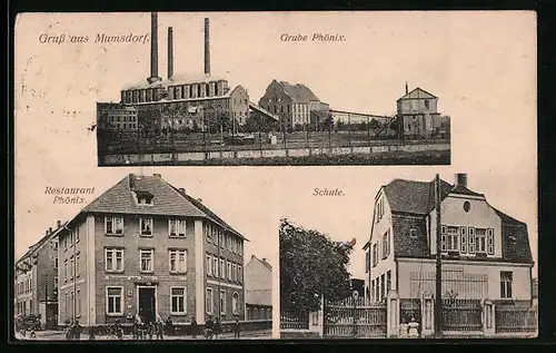 AK Mumsdorf, Restaurant Phönix, Schule, Grube Phönix