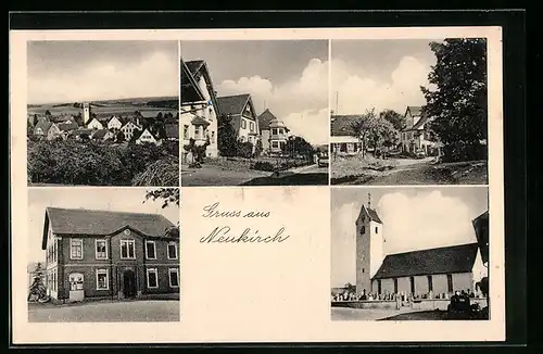 AK Neukirch, Ortsansicht, Kirche, Strassenpartien