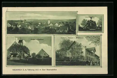 AK Neukirch bei Tettnang, Ortsansicht, Gasthof-Bäckerei Bichelmeier