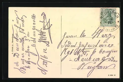 AK Neukirch bei Tettnang, Ortsansicht, Gasthof-Bäckerei Bichelmeier