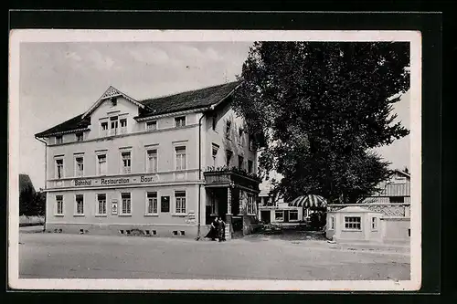 AK Meckenbeuren, Gasthof-Pension Baur, Strassenansicht