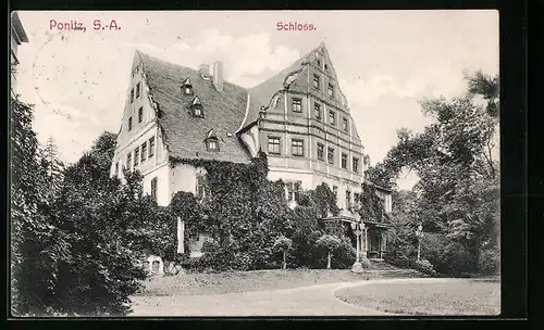 AK Ponitz /S.-A., Schloss mit Anlage