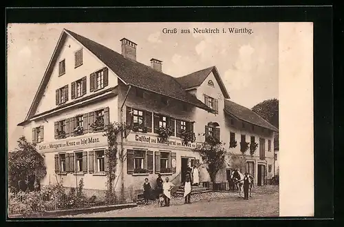 AK Neukirch i. Württbg., Gasthof und Metzgerei zum Kreuz von Josef Manz