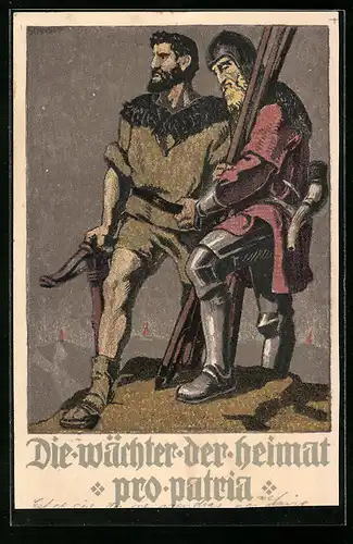 AK Schweizer Bundesfeier 1910, Die Wächter der Heimat, Ganzsache