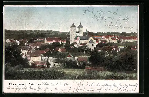AK Klosterlausnitz / S.-A., Ortsansicht mit Kirche
