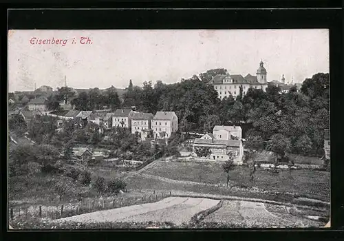 AK Eisenberg i. Th., Ortsansicht aus der Vogelschau