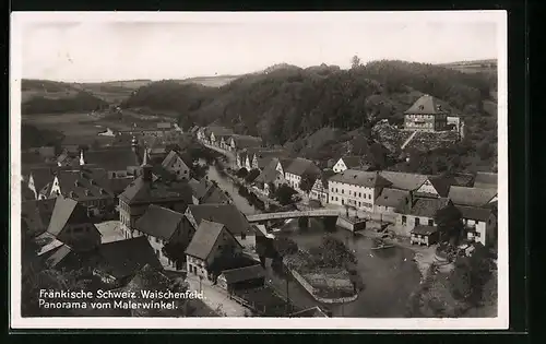 AK Waischenfeld / Fränk. Schweiz, Panorama vom Malerwinkel gesehen