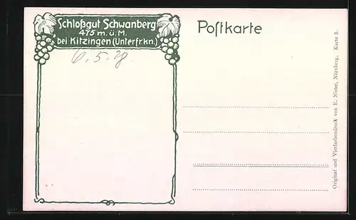 AK Kitzingen, Schlossgut Schwanberg, Wappen