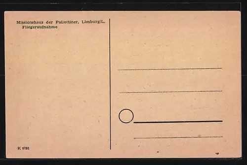 AK Limburg / Lahn, Missionshaus der Pallottiner, Fliegeraufnahme