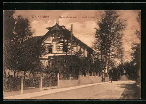 AK Weinsberg, Kernerhaus mit Kernerdenkmal