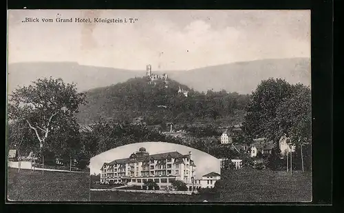 AK Königstein i. T., Blick vom Grand Hotel
