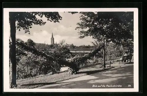 AK Berlin-Lichterfelde, Blick zur Pauluskirche