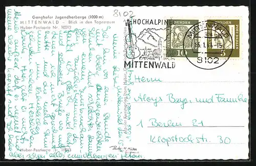 AK Mittenwald, Jugendherberge Ganghofer, Tagesraum