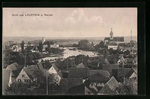 AK Lauffen a. Neckar, Ortsansicht aus der Vogelschau