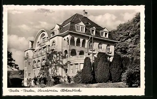 AK Baden-Baden, Sanatorium Höhenblick