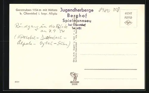 AK Gerstruben, Dorfpartie mit Höfats