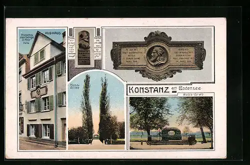 AK Konstanz, Hus-Haus, Hus-Stein und Hus-Allee