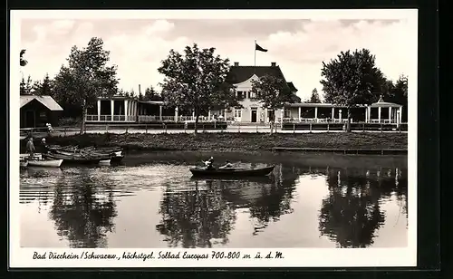 AK Bad Dürrheim / Schwarzwald, Seepartie mit Ruderboot