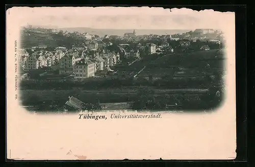AK Tübingen, Universitätsvorstadt aus der Vogelschau