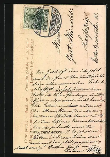 AK Unterseen, Blick zur Kirche