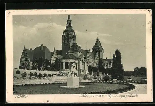 AK Stettin, Hakenterrasse und Regierungsgebäude