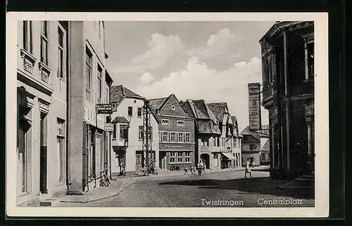 AK Twistringen, Centralplatz mit Gasthaus und Geschäften