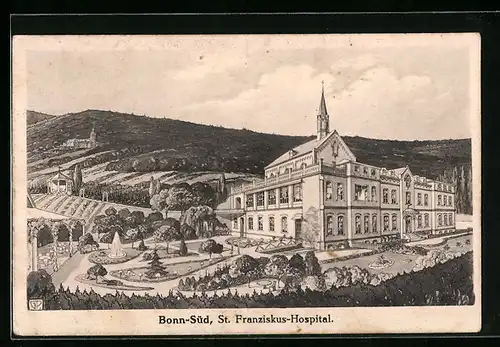 Künstler-AK Bonn, St. Franziskus-Hospital