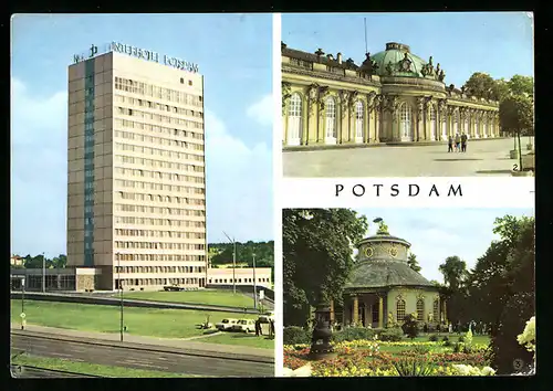 AK Potsdam, Interhotel Potsdam, Sanssouci Teilansicht, Chinesisches Teehaus