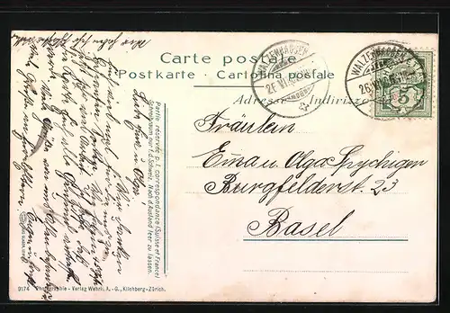 AK Kinder in Schweizertracht bei einer Rast