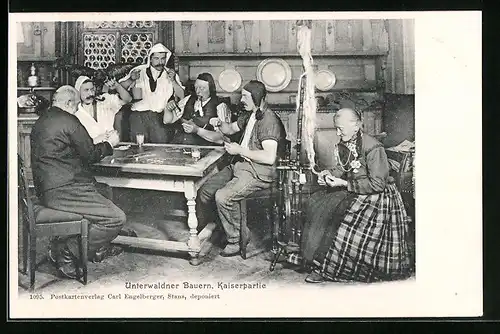 AK Unterwalden, Unterwaldner Bauern bei einer Kaiserpartie