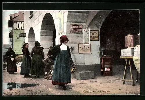 AK Costume ticinese, Frauen in Tracht