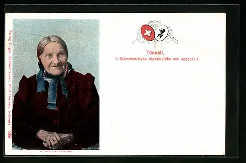 AK Appenzell, Tönneli, Schweizerische Alpenjodlerin