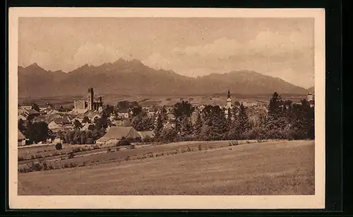 AK Kesmark, Teilansicht mit Bergen