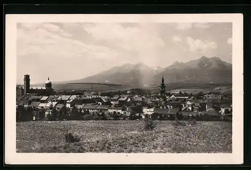 AK Kezmarok, Ortsansicht mit Bergen
