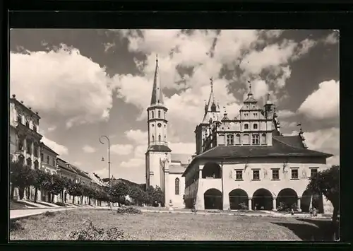 AK Levoca, Pohl`ad na mestsku radnicu kostolni vezu a byv. Thurzov dom