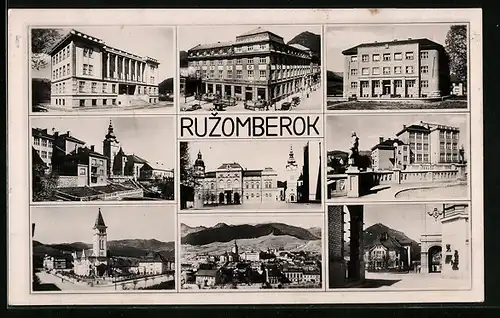 AK Ruzomberok, Ortsansicht, Kirche, Strassenpartie
