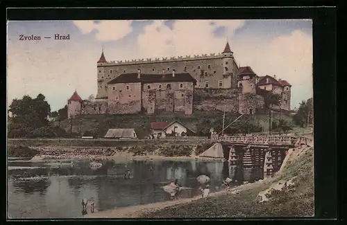AK Zvolen, Burg mit Brücke